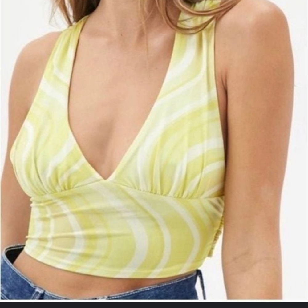 NWOT Yellow Swirl Urban Outfitters Crop Top